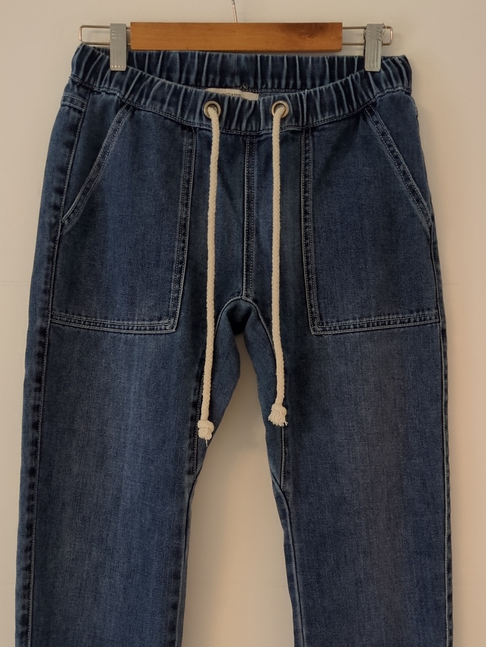 One Teaspoon Navy Blue Relaxed Denim Jogger with Drawstring Sz XS - Picture 2 of 7
